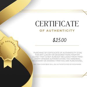 CERTIFICATE OF AUTHENTICITY (COA)